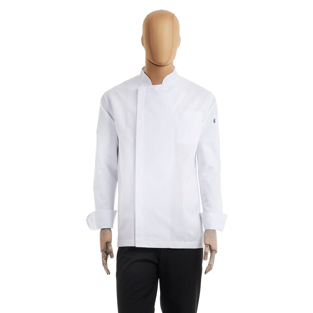 Filipina Blanca para Chef Caballero Modelo Contemporánea Manga Larga Diferentes Tallas Disponibles CROP