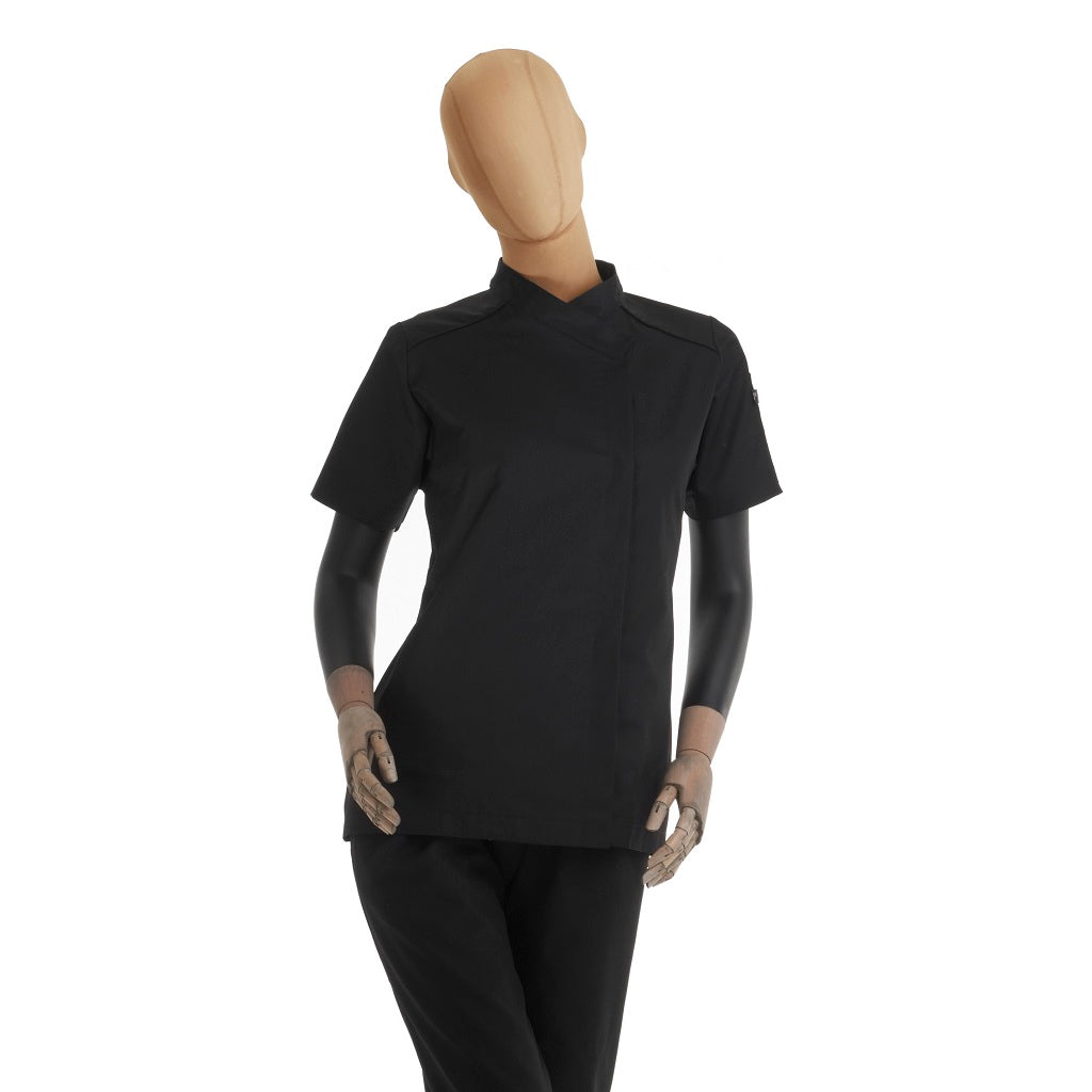 Filipina Negra para Dama Chef Dimitri Manga Corta Diferentes Tallas Disponibles CROP