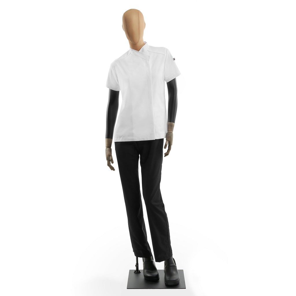 Filipina Blanca para Dama Chef Dimitri Manga Corta Diferentes Tallas Disponibles Cuerpo Completo
