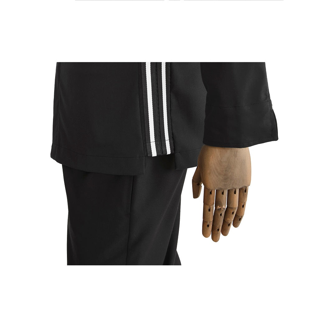 Detalle Lateral Inferior de Filipina Santorini Negra para Caballero Chef Manga Larga Diferentes Tallas