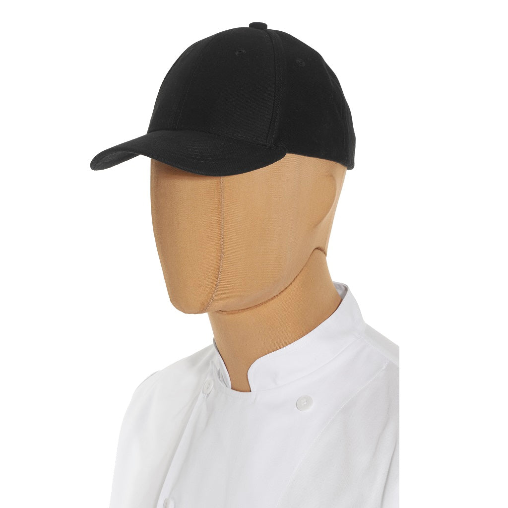 Gorra para Chef Tipo Beisbol Color Negro Perfil