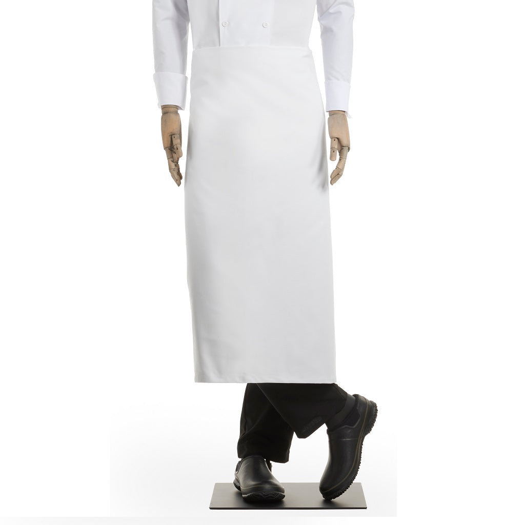 Mandil medio francés doble vista para chef, color blanco