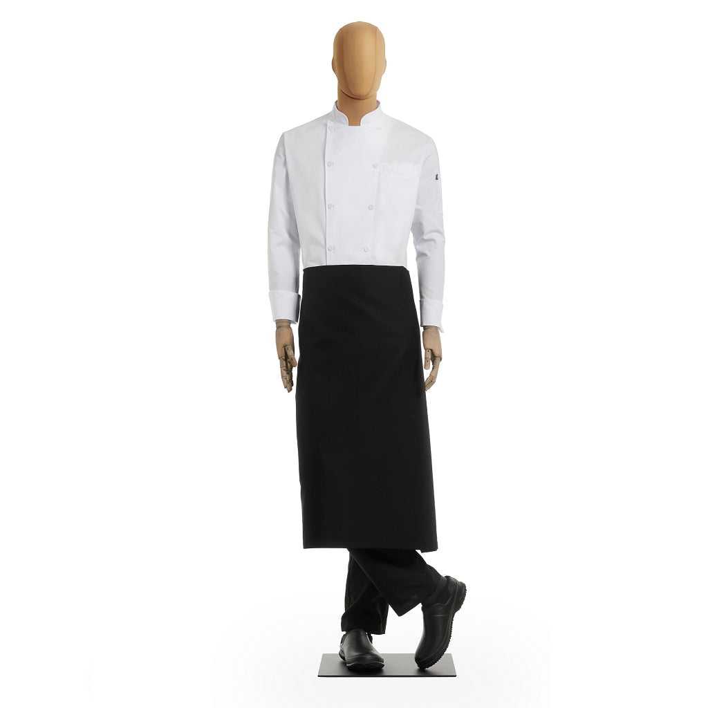 Mandil Unisex Medio Francés Color Negro para Chef Doble Vista Unitalla