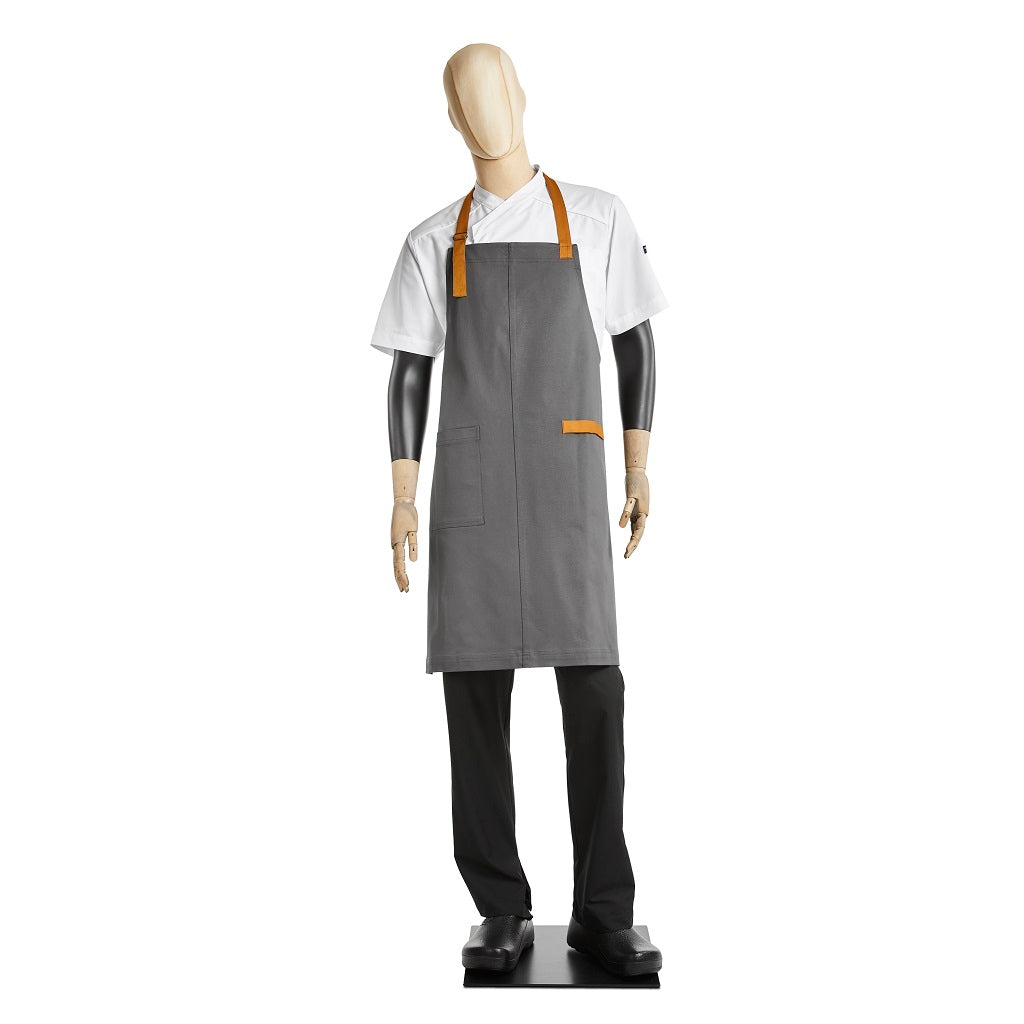 Mandil para Cocina con Peto Leo Colores Gris Unisex y Unitalla
