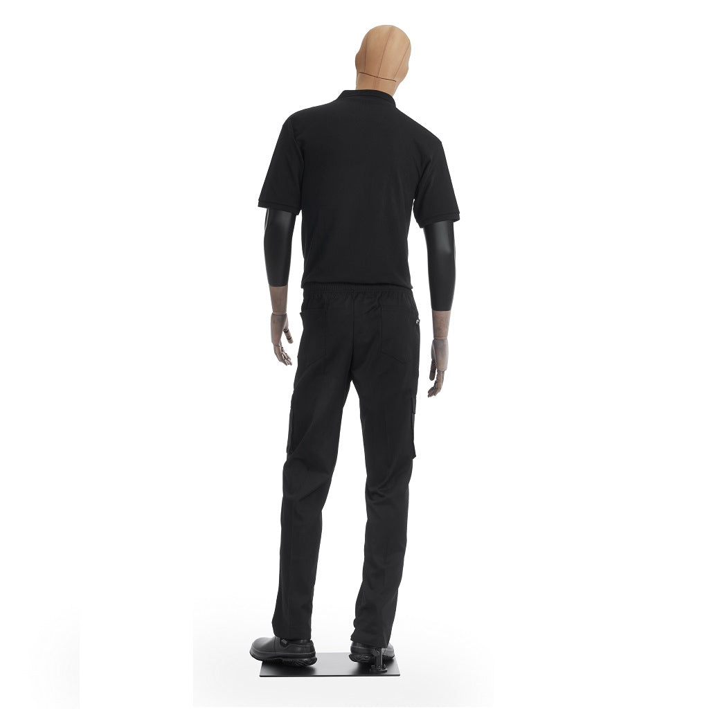 Pantalón para Chef Caballero Cargo Negro Diferentes Tallas Disponibles TRASERA