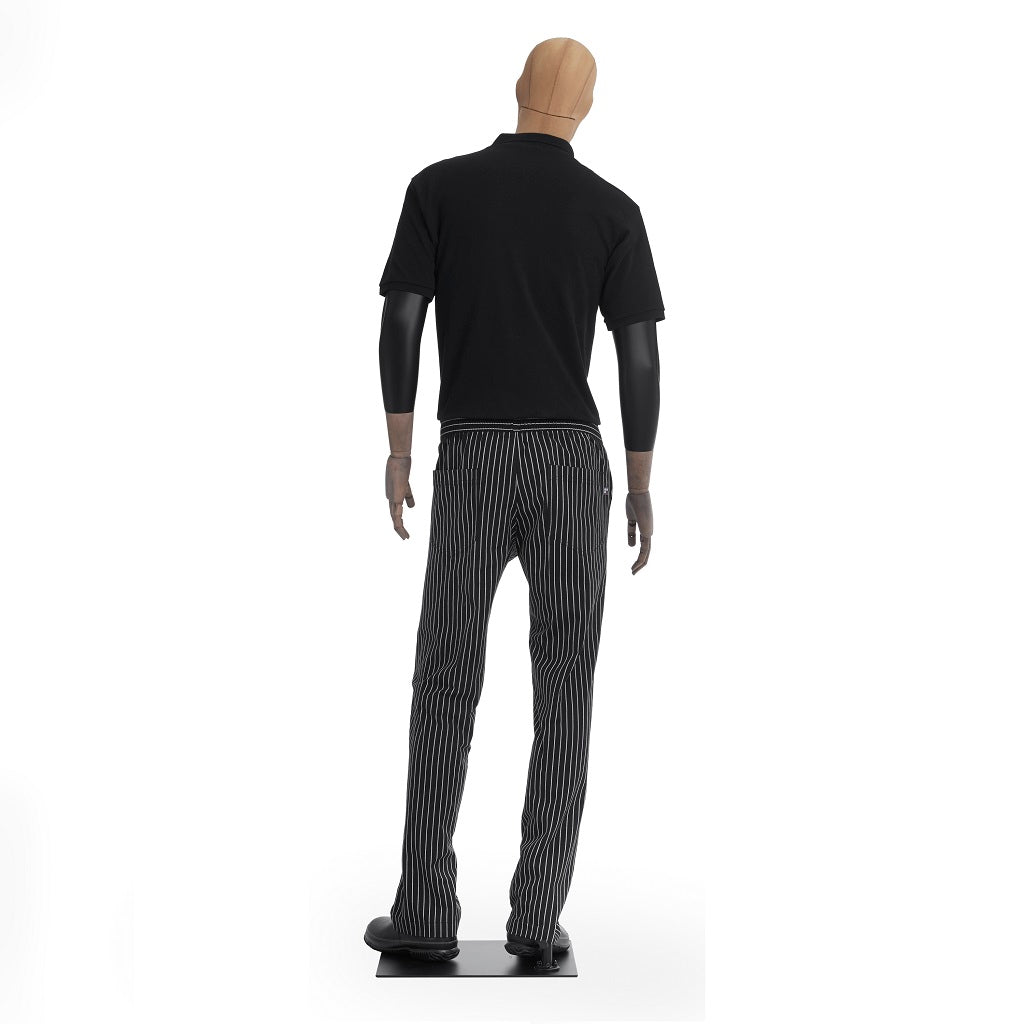 Pantalón para Chef Caballero London Raya Gris Diferentes Tallas Disponibles VISTA TRASERA