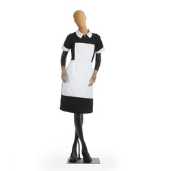 Vestido Con Delantal y Cierre Básico