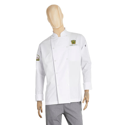 Filipina de chef ejecutiva plus blanca manga larga para hombre para uniforme de cocina UAEM Tenancingo