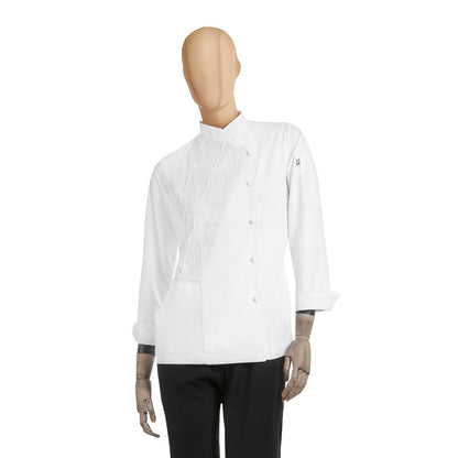 Filipina Color Blanco para Chef Dama Modelo Amelie Manga Larga Diferentes Tallas Disponibles CROP