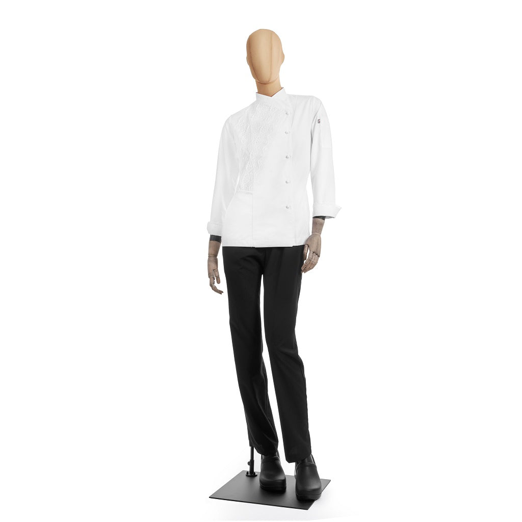 Filipina Color Blanco para Chef Dama Modelo Amelie Manga Larga Diferentes Tallas Disponibles
