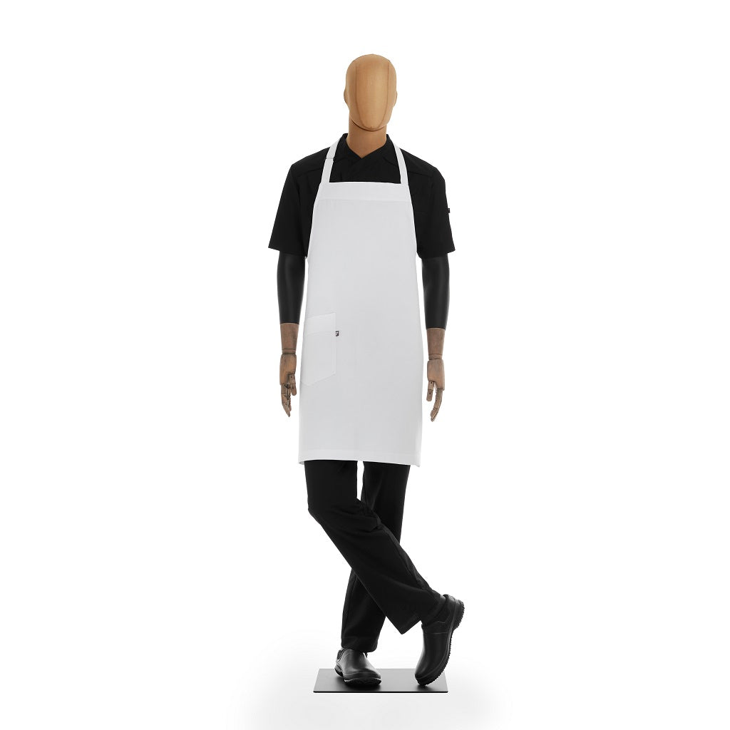 Mandil Blanco de Peto Envolvente Básico para Chef con Bolsa Unisex
