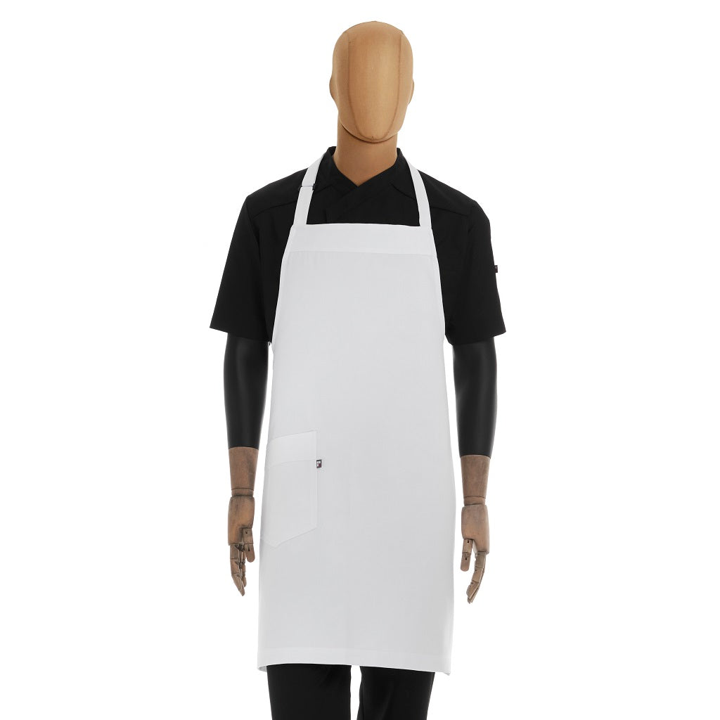 Mandil Blanco de Peto Envolvente Básico para Chef con Bolsa Unisex CROP