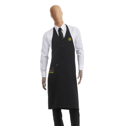 Mandil de servicio UAEM Tenancingo Unisex Color negro con chaleco simulado