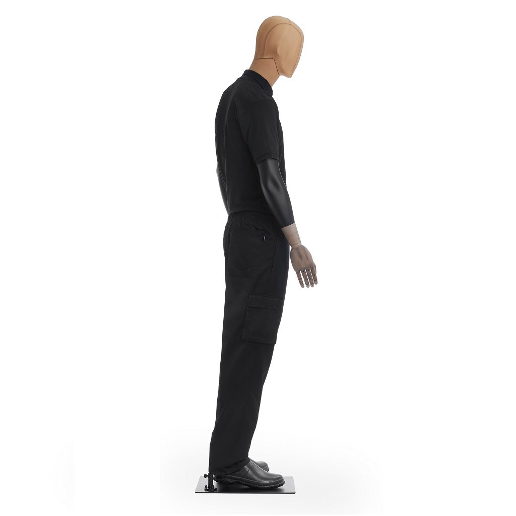 Pantalón para Chef Caballero Cargo Negro Diferentes Tallas Disponibles LATERAL